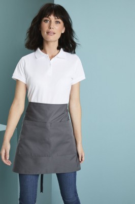 Short Apron with Pocket, Graphite