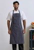 Striped bib apron NavyWhite