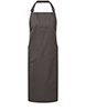 Recycled polyester and cotton bib apron organic and Fairtrade certified Dark Grey