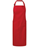 Recycled polyester and cotton bib apron organic and Fairtrade certified Red