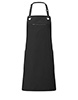 Barley contrast stitch sustainable bib apron Black/Charcoal