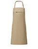 Barley contrast stitch sustainable bib apron Khaki/Brown