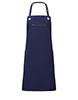 Barley contrast stitch sustainable bib apron Navy/Camel