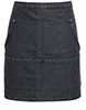 Jeans stitch denim waist apron Black Denim