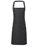 Jeans stitch bib apron Black Denim