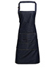 Jeans stitch bib apron Indigo Denim