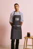 Domain contrast denim bib apron Black Denim
