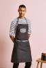 Domain contrast denim bib apron Black Denim