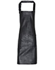 Faux leather bib apron Black