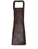 Faux leather bib apron Brown