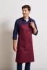 Colours bib apron with pocket Burgundy