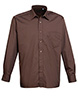 Long sleeve poplin shirt Brown