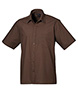 Short sleeve poplin shirt Brown