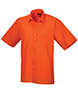 Short sleeve poplin shirt Orange