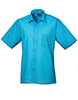 Short sleeve poplin shirt Turquoise