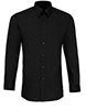 Poplin fitted long sleeve shirt Black