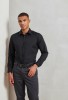 Poplin fitted long sleeve shirt Black