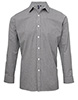 Microcheck Gingham long sleeve cotton shirt BlackWhite