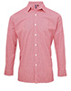Microcheck Gingham long sleeve cotton shirt RedWhite