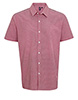 Microcheck Gingham short sleeve cotton shirt RedWhite