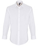 Stretch fit cotton poplin long sleeve shirt White