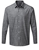 Cotton slub chambray long sleeve shirt Grey
