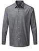 Chemise à manches longues en chambray flammé Gris3