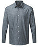 Cotton slub chambray long sleeve shirt Indigo