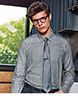 Chemise à manches longues en chambray flammé Gris2