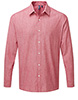 Cotton slub chambray long sleeve shirt Red