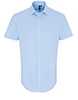 Stretch fit cotton poplin short sleeve shirt Pale Blue