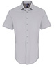 Stretch fit cotton poplin short sleeve shirt Silver