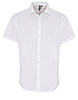 Stretch fit cotton poplin short sleeve shirt White