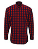 Mulligan check cotton long sleeve shirt RedNavy