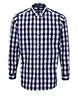 Mulligan check cotton long sleeve shirt WhiteNavy