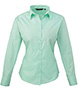Womens poplin long sleeve blouse Aqua