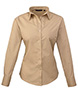 Womens poplin long sleeve blouse Khaki
