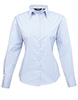 Womens poplin long sleeve blouse Light Blue