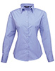 Womens poplin long sleeve blouse Mid blue