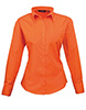 Womens poplin long sleeve blouse Orange