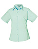 Womens short sleeve poplin blouse Aqua