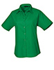 Womens short sleeve poplin blouse Emerald