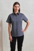 Womens short sleeve poplin blouse Steel