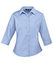 Womens ¾ sleeve poplin blouse Mid Blue