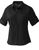 Womens roll sleeve poplin blouse Black