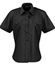 Womens short sleeve pilot blouse Black