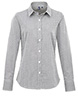 Womens Microcheck Gingham long sleeve cotton shirt BlackWhite