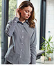 Chemise en coton à manches longues pour femmes Microcheck Vichy BlackWhite2