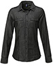 Womens jeans stitch denim shirt Black Denim