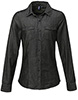 Womens jeans stitch denim shirt Black Denim